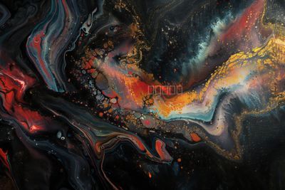 Kosmische Opaleszenz: Abstrakte Fluid Art